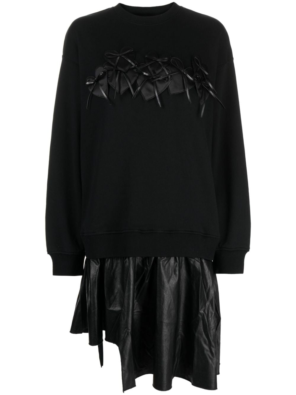 Tout A Coup Patch-detail Cotton Midi Dress In Black