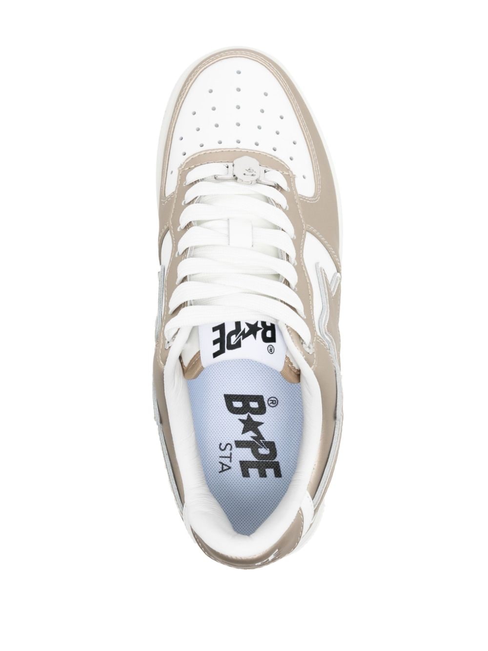 Shop A Bathing Ape Bape Sta #4 Leather Sneakers In Gold