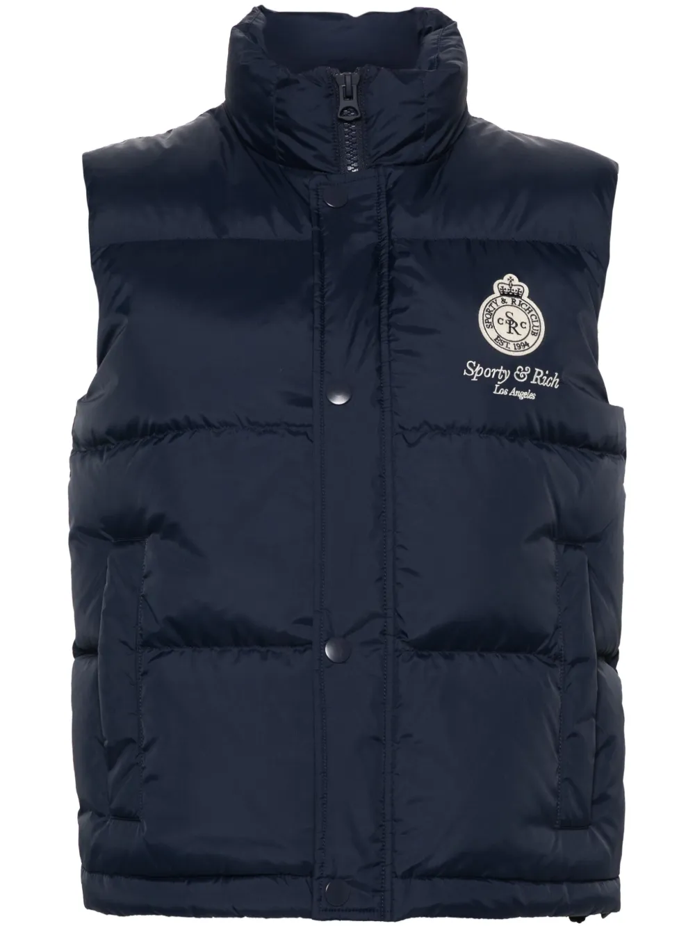 Sporty And Rich Crown L.a. Padded Gilet In Blue