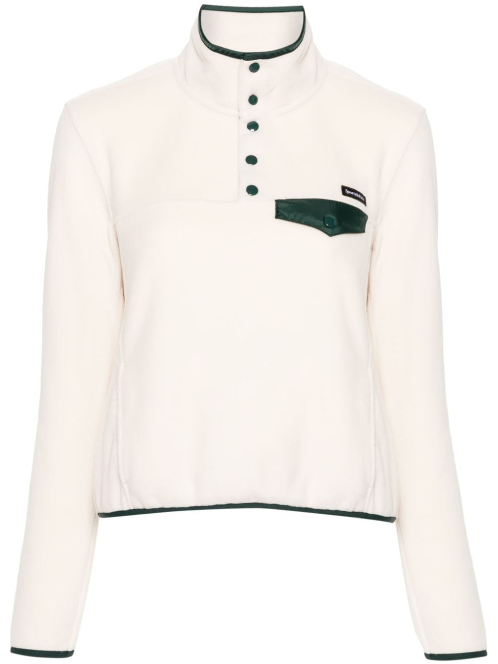 Sporty And Rich Logo-patch Fleece Top In Neutrals