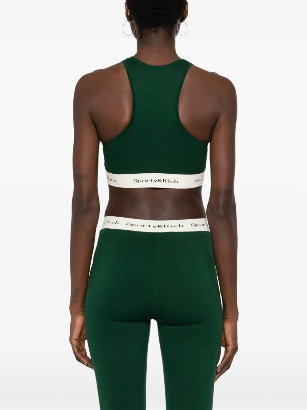 Sporty & Rich Top met logoband Groen