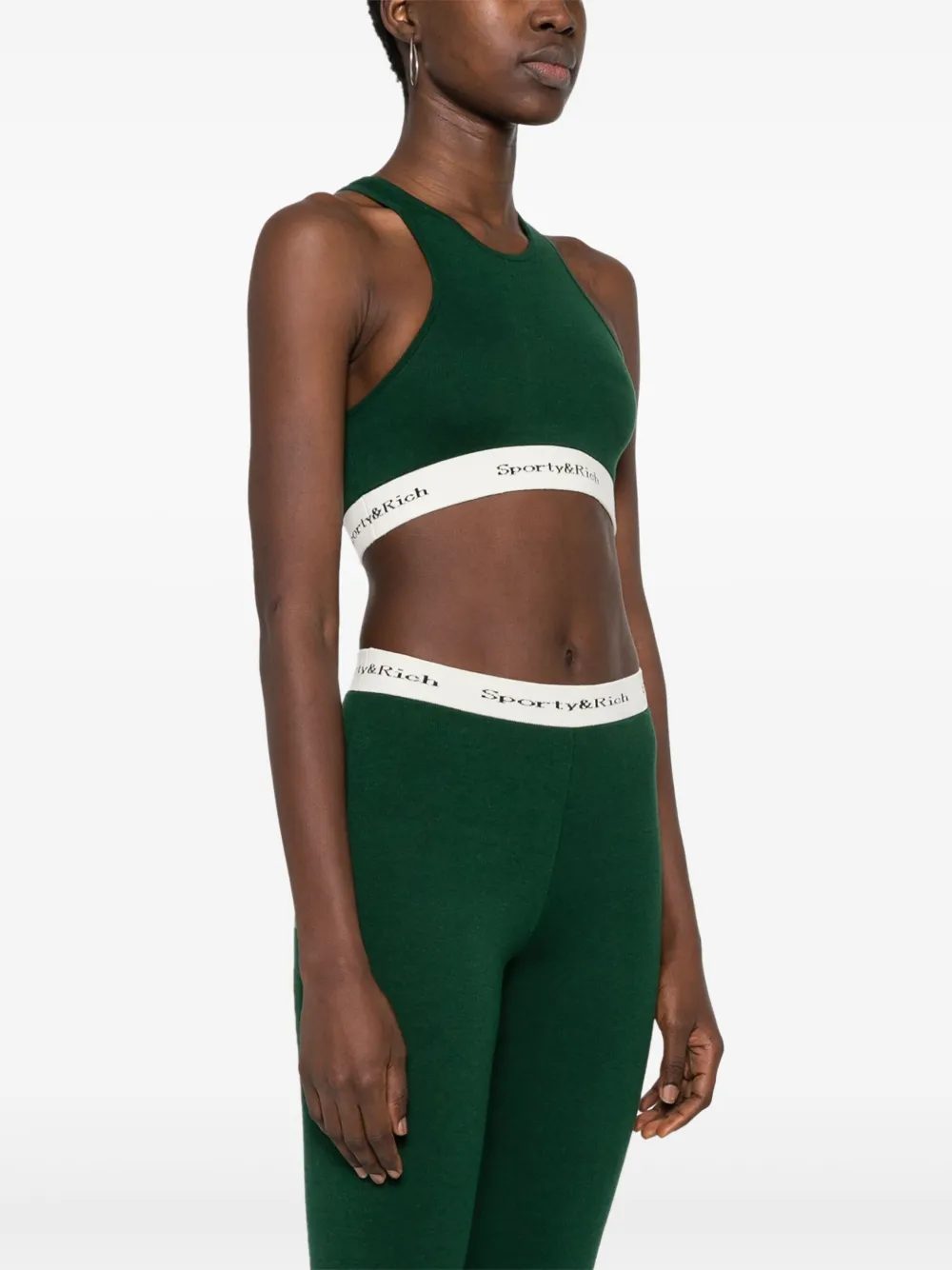 Sporty & Rich Top met logoband Groen