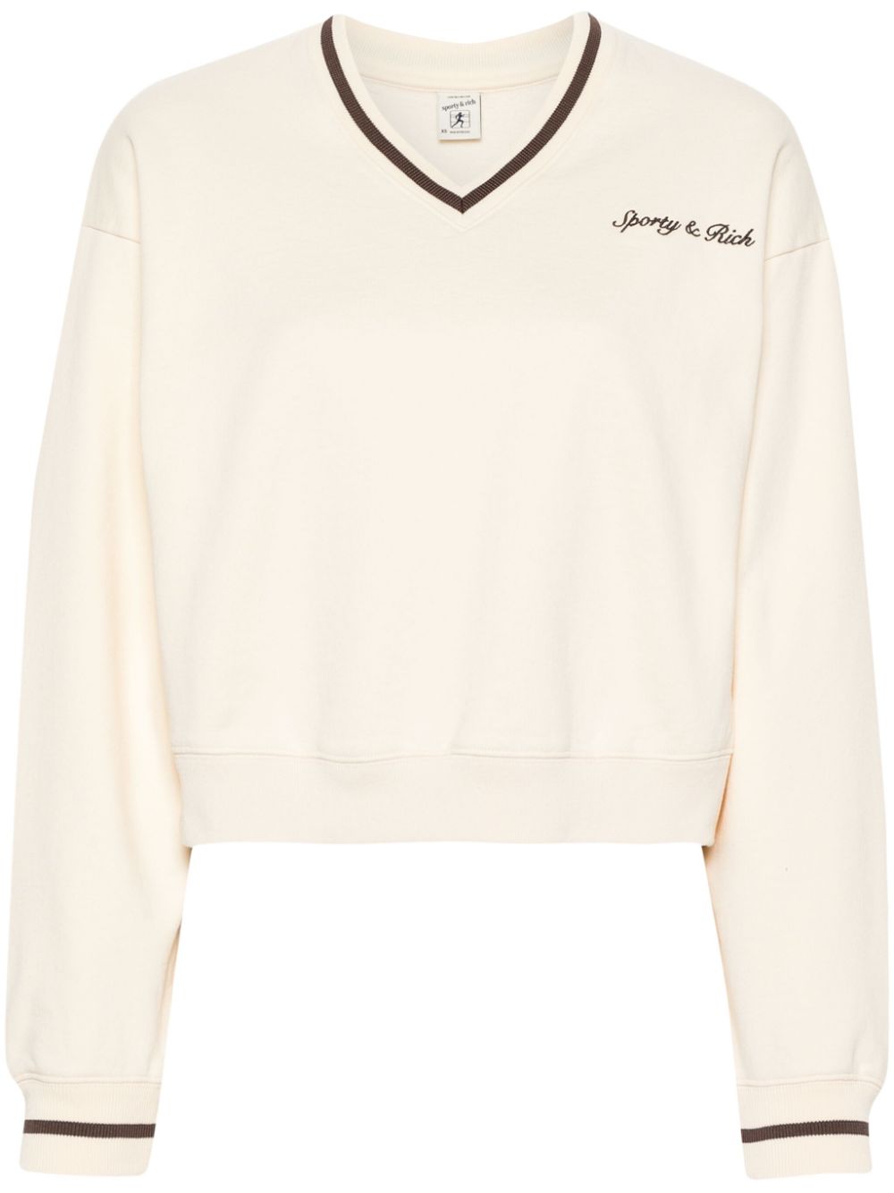 Sporty And Rich Syracuse Embroidered-logo Sweatshirt In Neutrals
