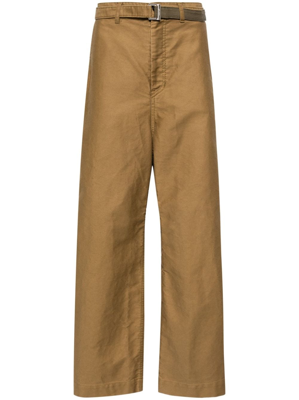 sacai mid-rise straight-leg trousers - Marrone