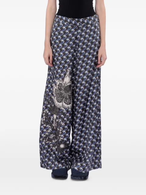 Biyan print wide-leg trousers