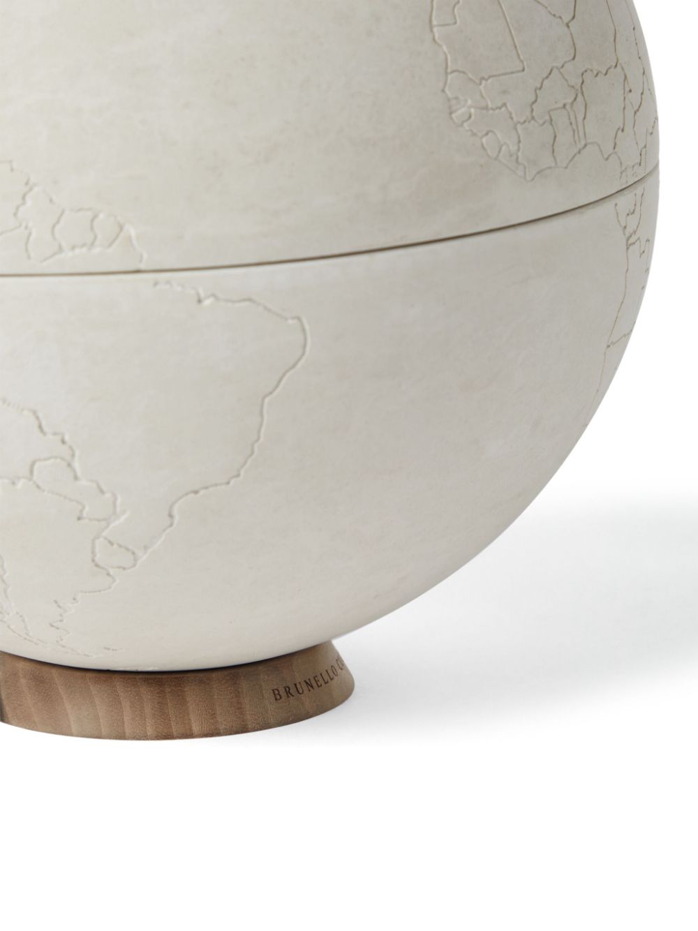 Shop Brunello Cucinelli Engraved Stone Globe In Neutrals