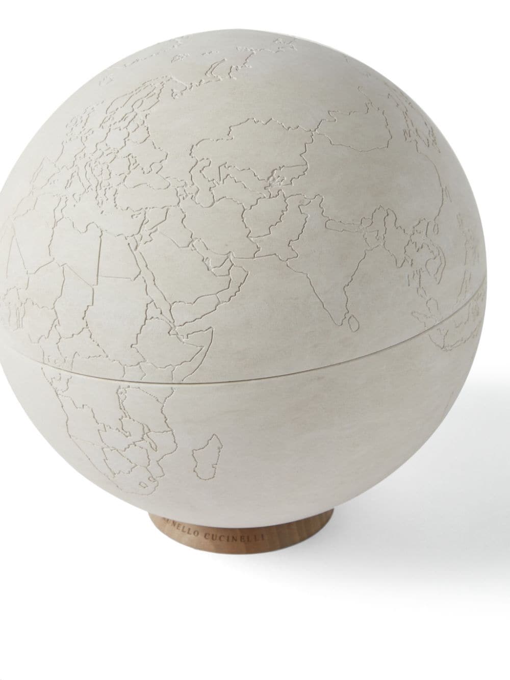 Shop Brunello Cucinelli Engraved Stone Globe In Neutrals