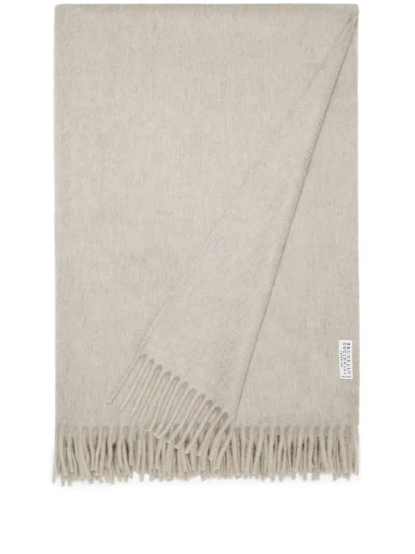 Brunello Cucinelli フリンジ ブランケット 200cm x 150cm 