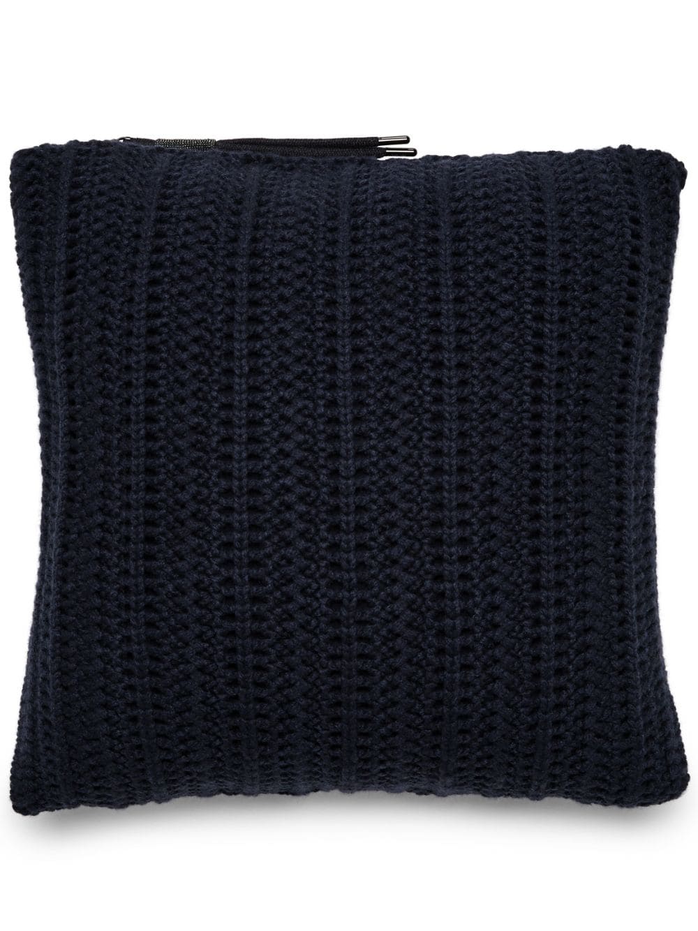 Brunello Cucinelli Crochet-knit Cashmere Cushion In Blue