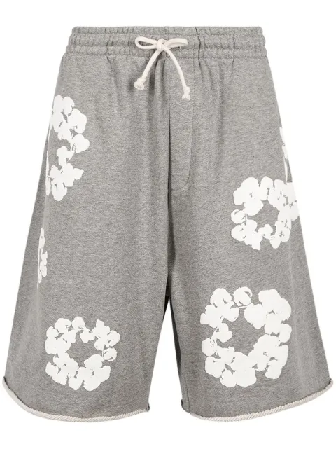 Ensemble Short + T-Shirt Homme Denim Tears – Motif Fleuri Rose – Coton/ Polyester, Coupe Loose – Pour Sport, Quotidien