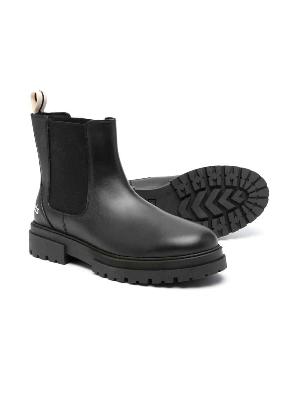 Shop Palm Angels Chelsea Leather Boots In Black