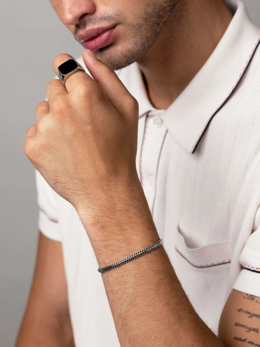 logo-engraved chain bracelet
