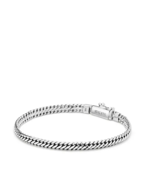 Nialaya Jewelry logo-engraved chain bracelet