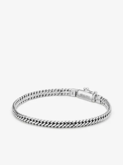 Nialaya Jewelry logo-engraved chain bracelet