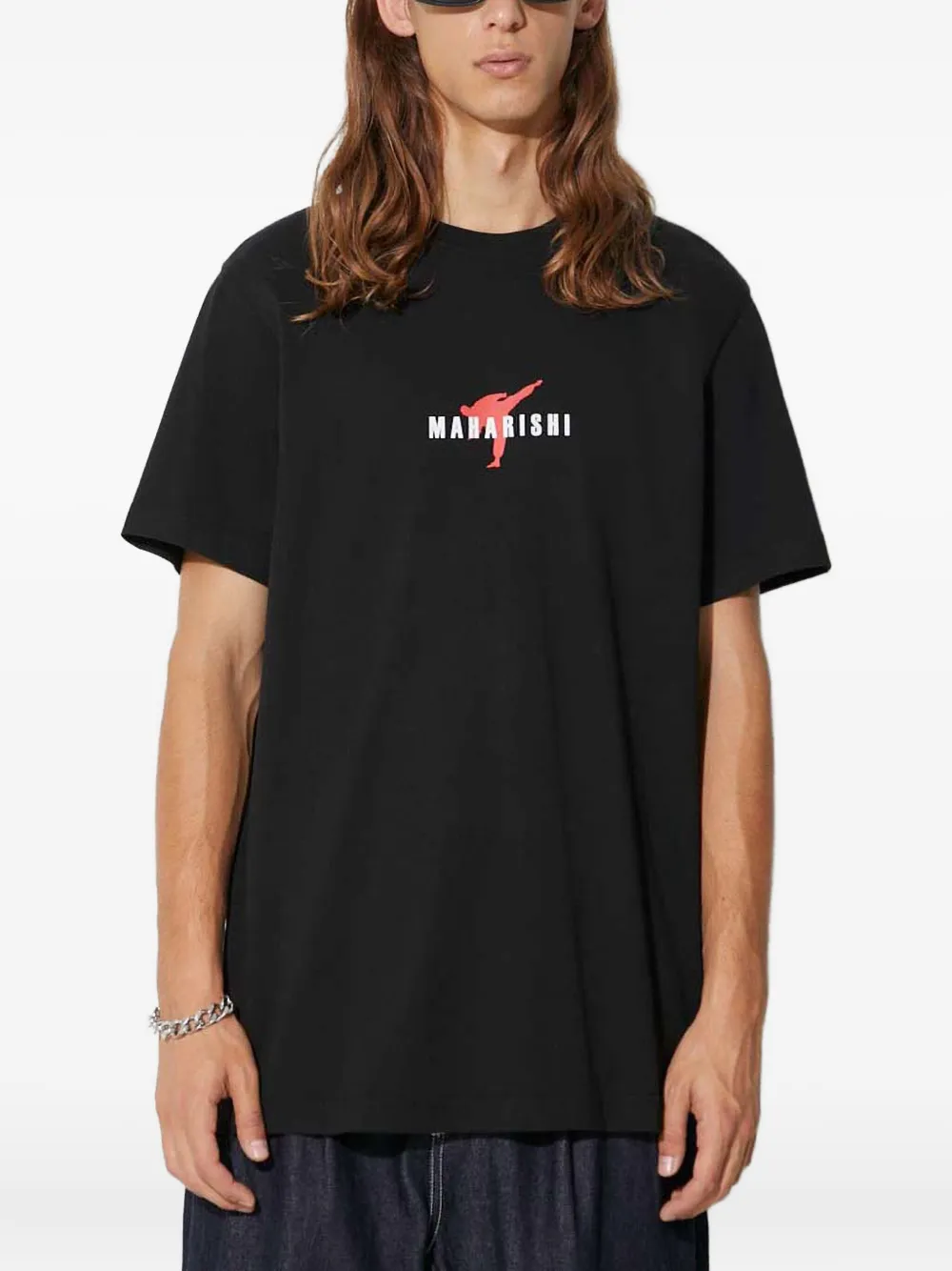 Maharishi Invisible Warrior T-shirt met grafische print Zwart