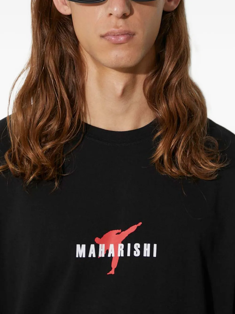 Maharishi Invisible Warrior T-shirt met grafische print Zwart