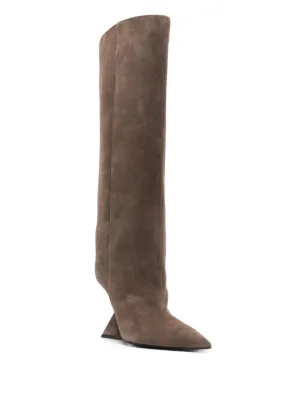 ロングブーツ THE ATTICO FW25 'Robin OTK' boots (251WSH00872 064) Robin faux leather over-the-knee boots in black - The Attico