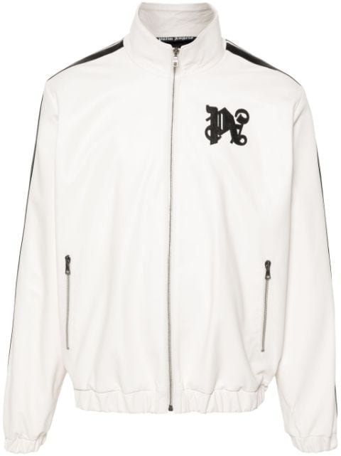Palm Angels monogram-patch leather jacket