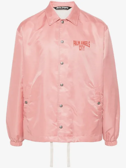 Palm Angels logo-print gabardine-weave jacket