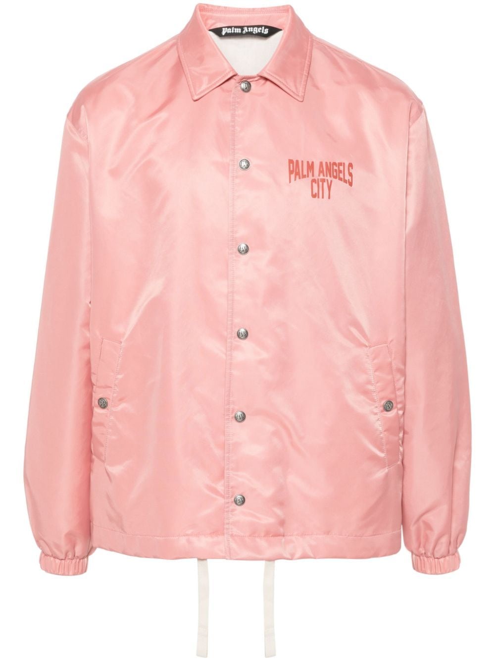 Palm Angels Logo-print Gabardine-weave Jacket In Pink