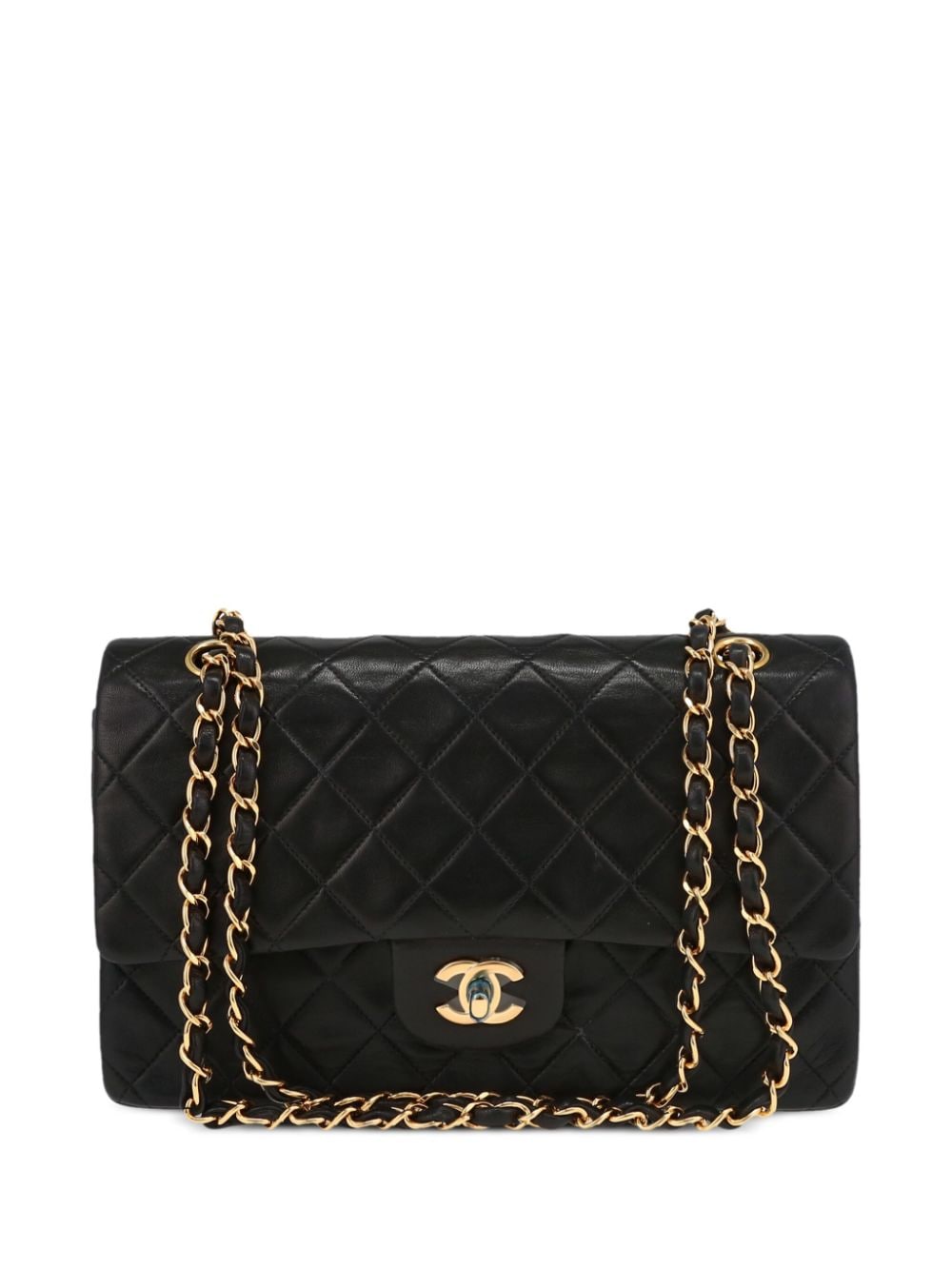 Pre-owned Chanel 1999 Medium Double Flap Shoulder Bag In Black