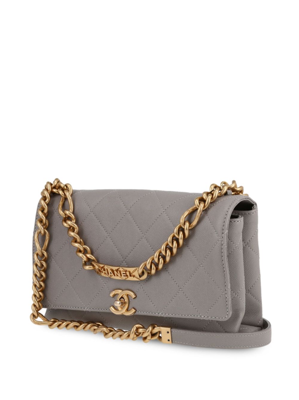 Pre-owned Chanel 2010 Diamond-quilted Shoulder Bag In Grey