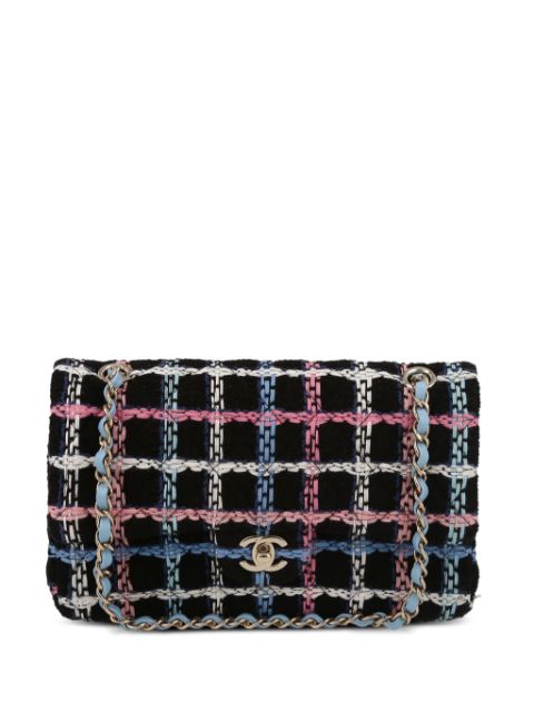 Cheap HOT SALE CHANEL 2010 medium Double Flap tweed shoulder bag Women