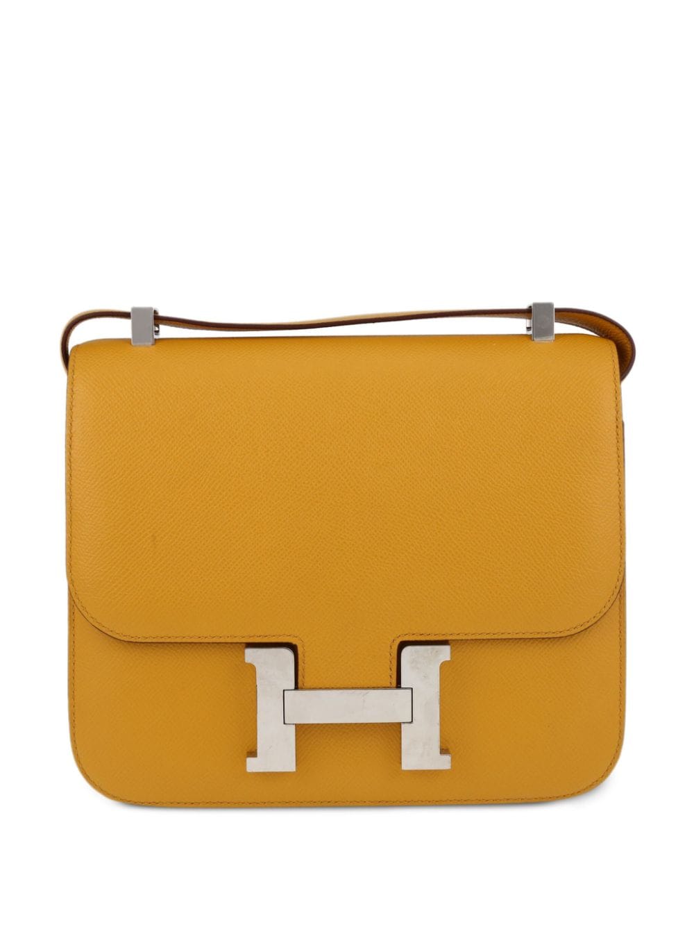 Pre-owned Hermes 2018  Large Constance Shoulder Bag In Yellow