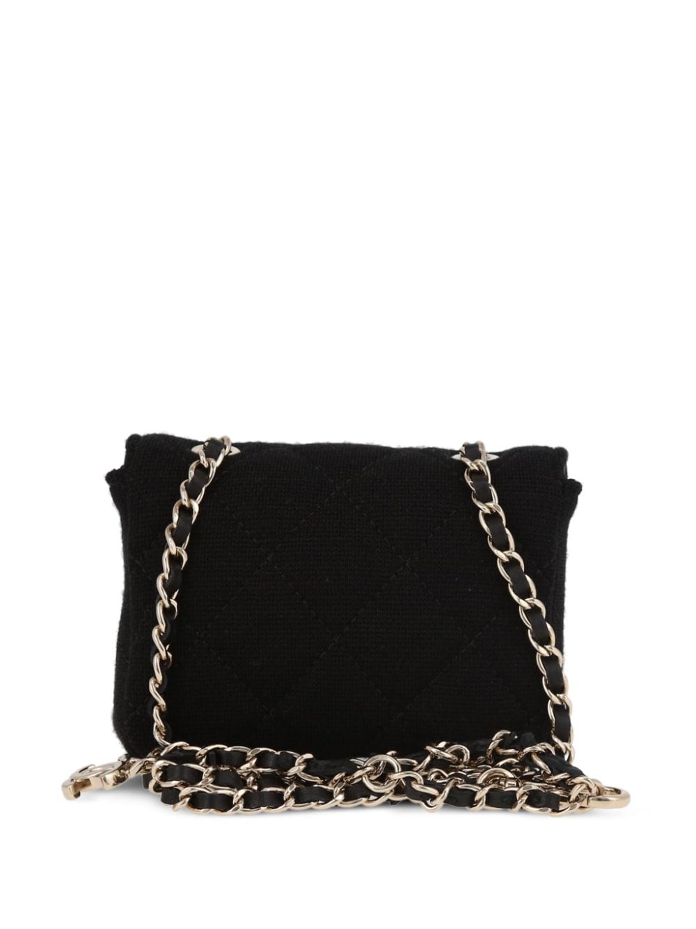 Pre-owned Chanel 2021 Pochette Tweed Belt Bag In Black