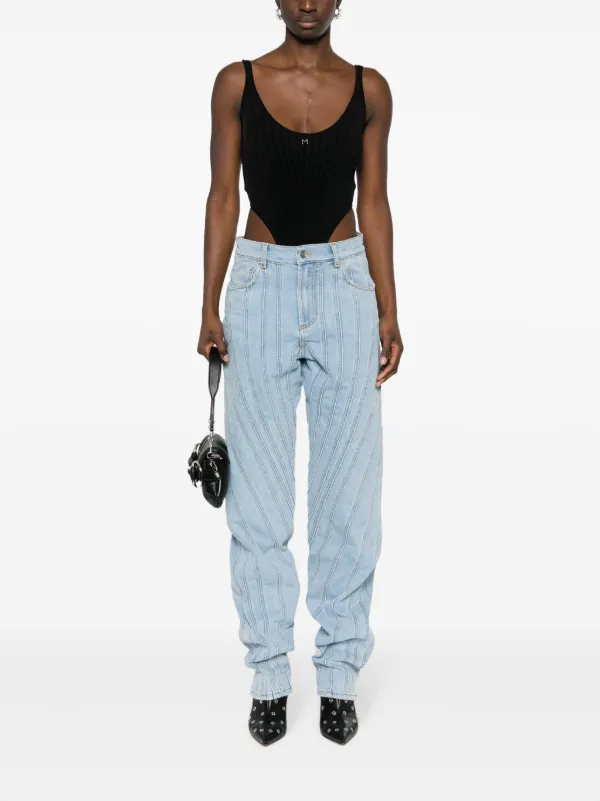 Mugler ロゴ ボディスーツ | ブラック | FARFETCH JP