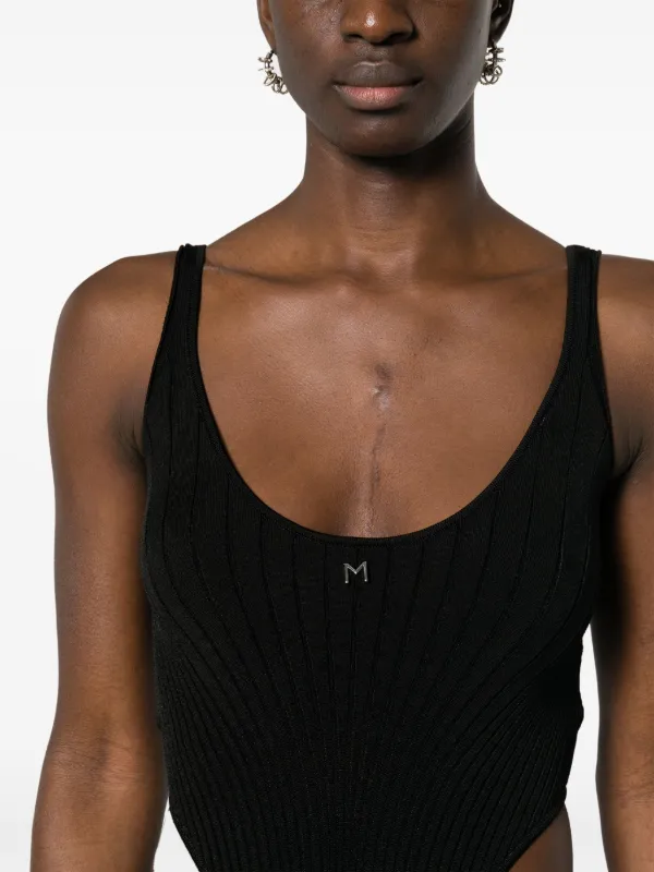 【関税込み】Mugler ブラック ロゴハードウェア ボディスーツ Mugler ロゴ ボディスーツ | ブラック | FARFETCH JP