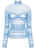 Mugler mesh ruched top - Blue