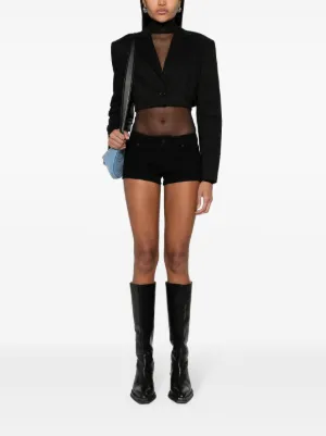 【関税込み】Mugler ブラック ドレープ ショートパンツ Mugler ウィメンズ ショートパンツ通販 - FARFETCH