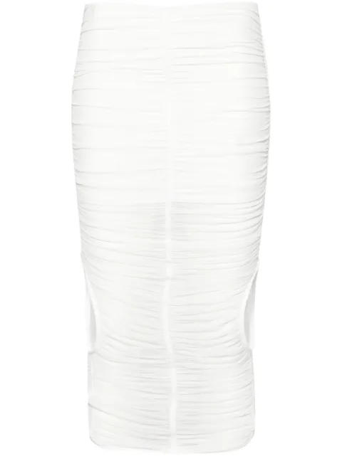 Mugler falda midi fruncida
