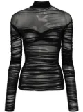 Mugler mesh ruched top - Black