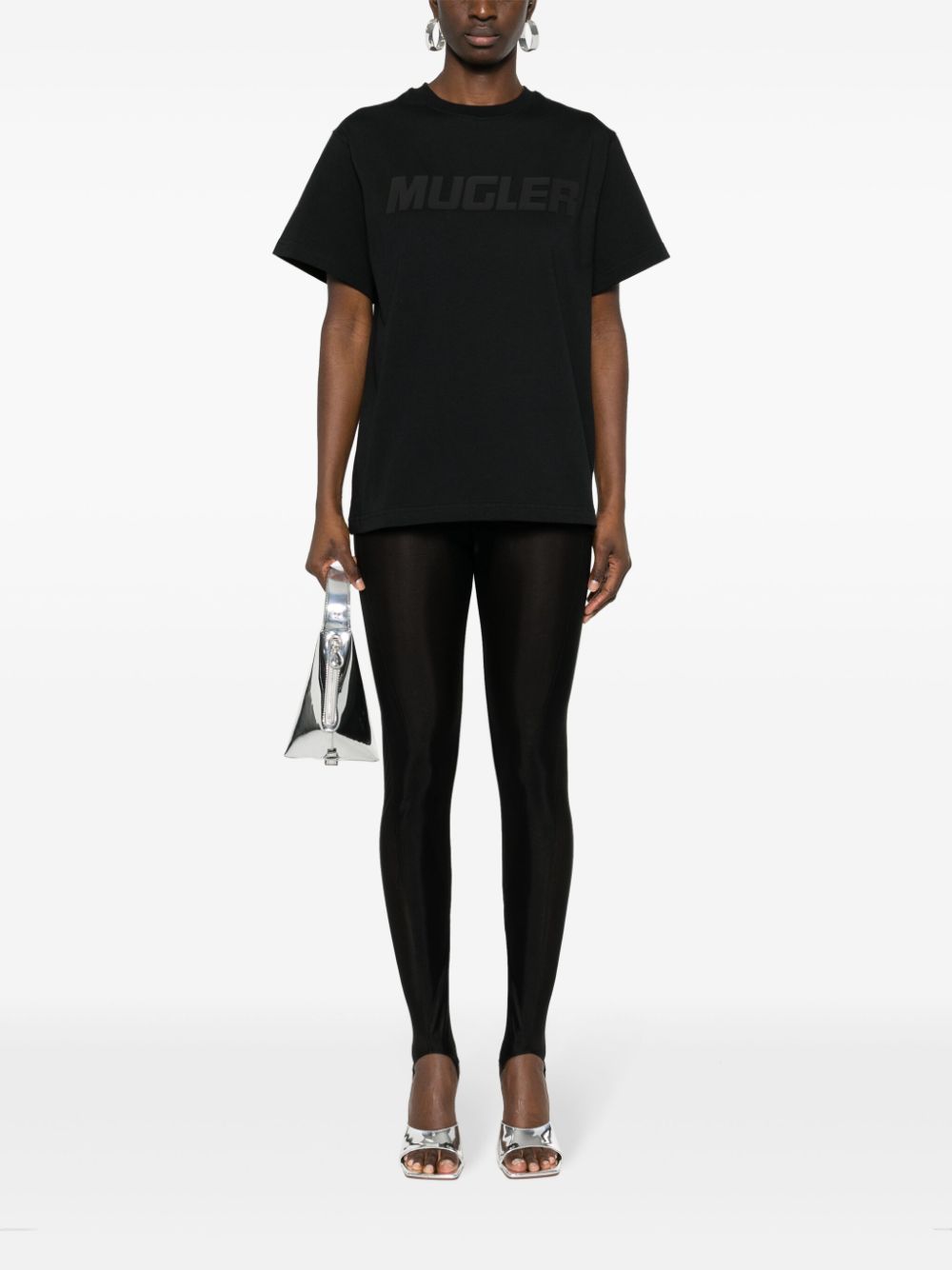 Shop Mugler Multi-layer Leggings In Black