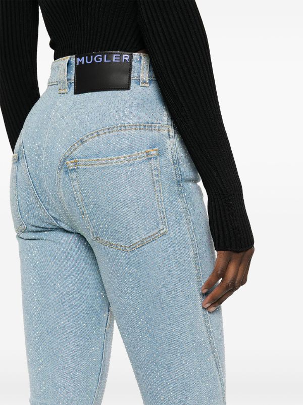 Mugler rhinestone-embellished Flared Jeans - Farfetch