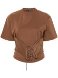 Mugler jersey-corset T-shirt - Brown