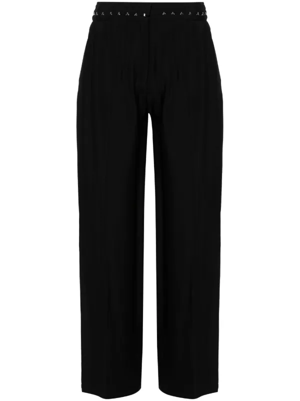Mugler Hook-eye Wide Trousers in Black