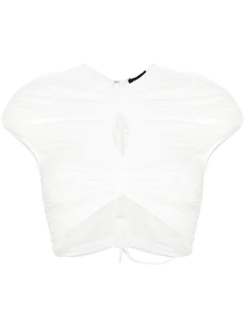 Mugler cropped mesh T-shirt