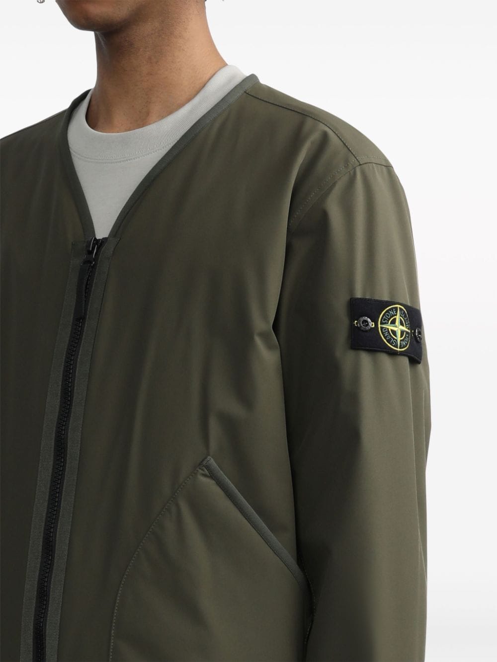 Shop Stone Island Compass-badge Padded Jacket In Green