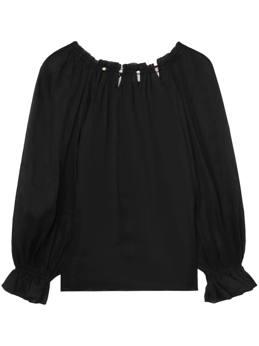 Shop Aje Charm Le Corsaire Cut-out Blouse In Black