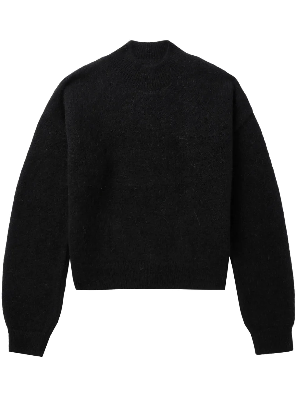 Jacquemus Intarsia Knitted-logo Crew-neck Jumper In Black