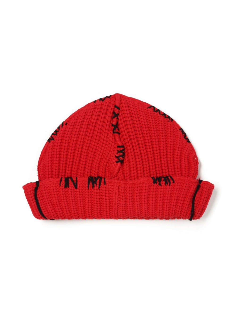 Shop Charles Jeffrey Loverboy Logo-patch Chunky-knit Beanie In Red