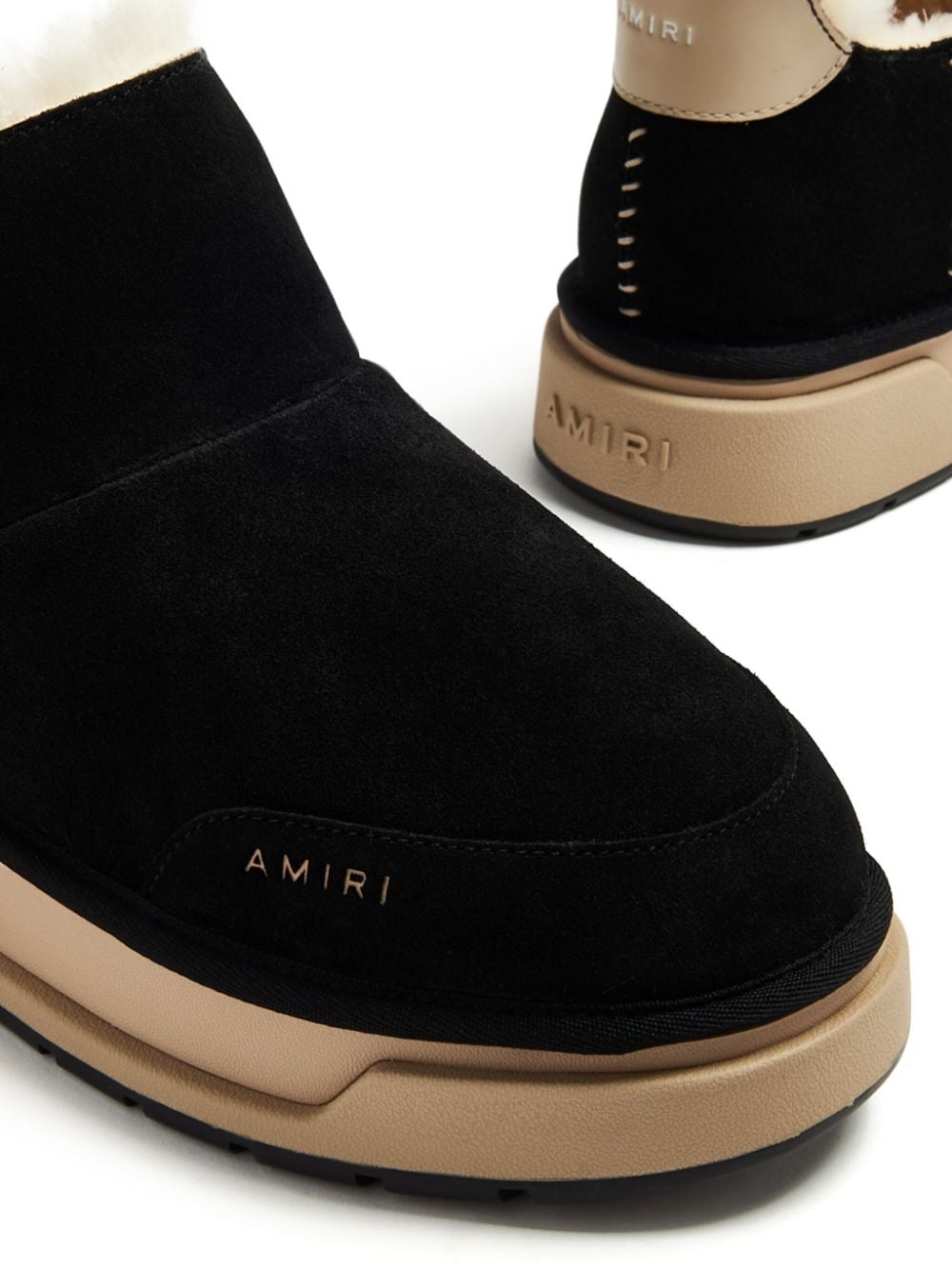 AMIRI Malibu suède laarzen met logoplakkaat - Zwart