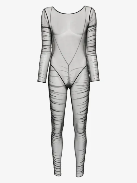 Maison Close Langärmeliger Nuit Fauve Jumpsuit mit offenem Rücken
