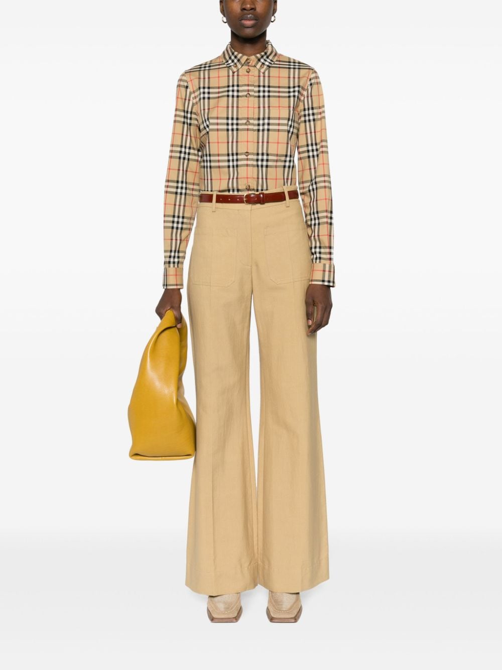 Shop Burberry House-check-pattern Shirt In Nude