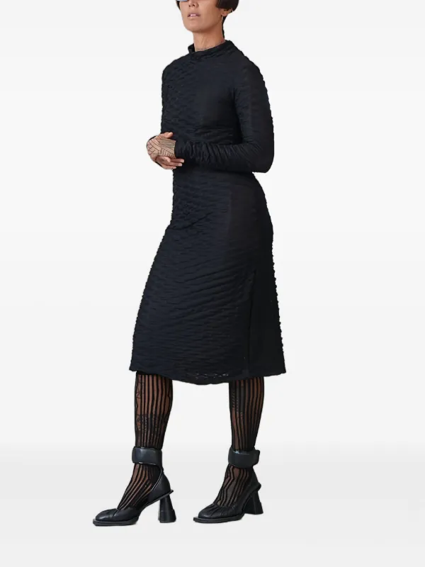 black bubble dress midi Sara Black Bubble Hem Midi Dress