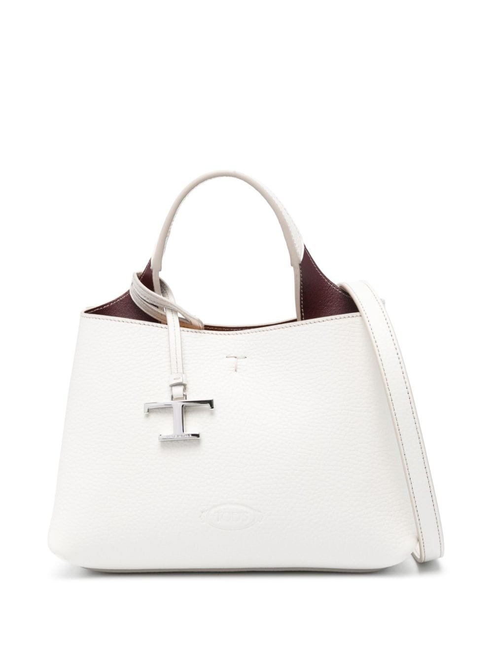 Tod's Logo-pendant Leather Mini Bag In Neutrals