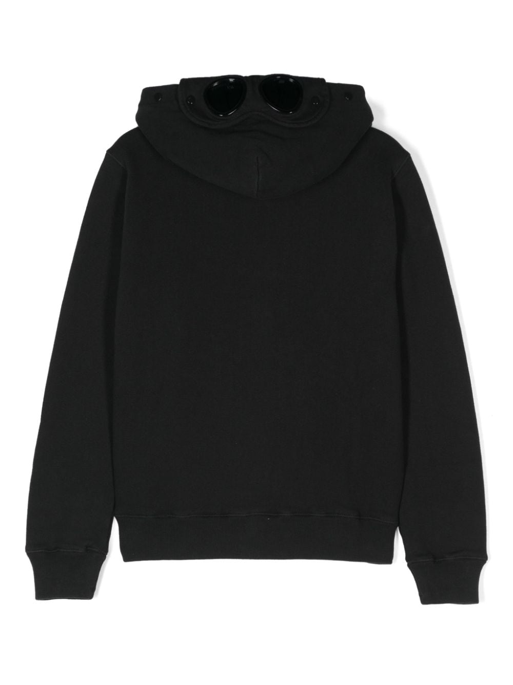 Shop C.p. Company Zip-up Cotton Hoodie In Black